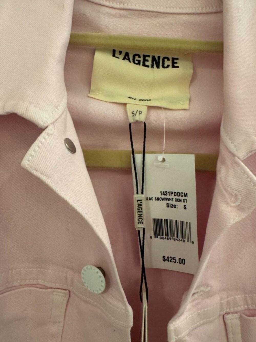 L'Agence Janelle Slim Raw Jacket Lilac Snow - S - NWT - Picture 3 of 6